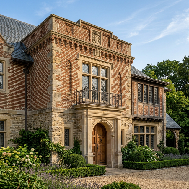 Custom heritage brick and stone masonry exterior